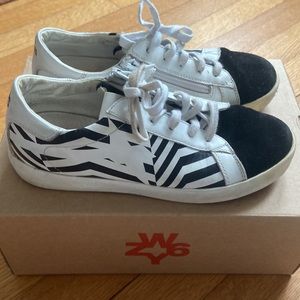 great cond W6YZ Just Say Wizz sz 4 eu 34 black white golden goose style sneaker